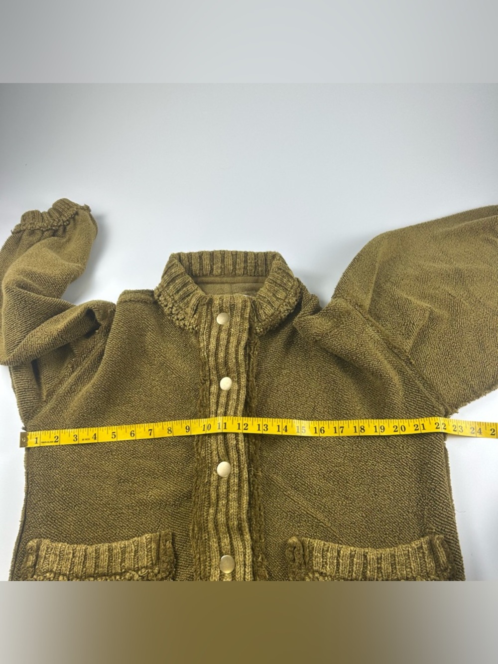 We The Free WMNS SZ XS Cute In This Cardi Green Boho Puff Sleeve Grunge Slouchy - Picture 5 of 8